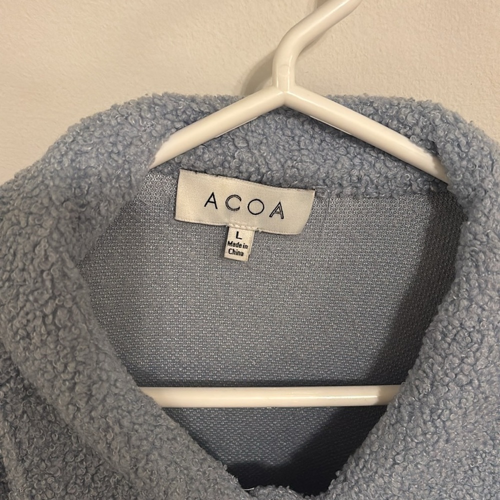 Blue Sherpa Button Up Shacket - image 6